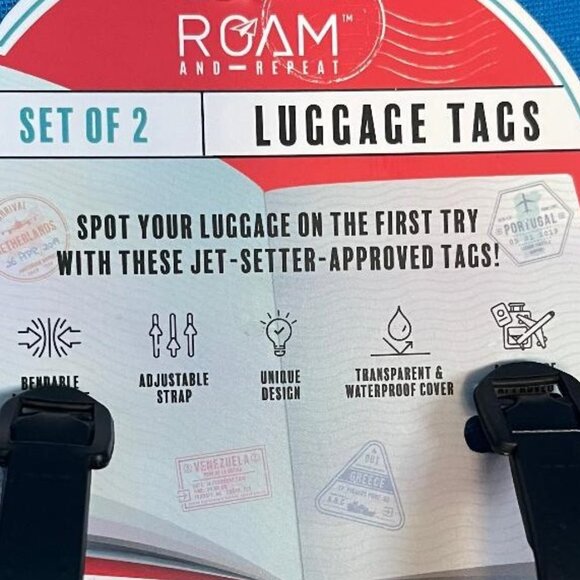 FLORAL FLOWERS SET OF 2 EASY TO SEE UNIQUE LUGGAGE / BAG TAGS TRAVEL / TRAVELING - Picture 6 of 10